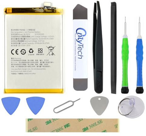 OnlyTech - Batterie Premium de Remplacement pour Le Oppo A94 5G / Reno 5 4G / Reno 5 Lite / Reno5 Z/Reno 6 4G / Reno 6Z - 4310mAh - Qualité identique au modèle BLP819 avec kit réparation 10 Outils