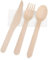 Set de Cubiertos de Madera Sostenible, Tenedor, Cuchillo, Cuchara y Servilleta, Caja 500 Unidades