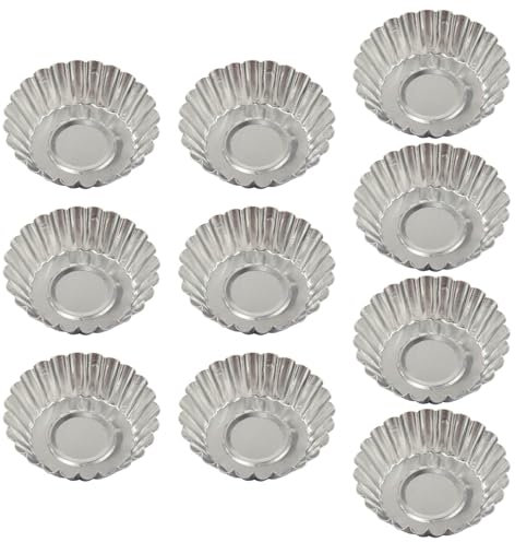 Pjeghbvop 10 stampi in alluminio per crostate, muffin, biscotti, per torte e dolci