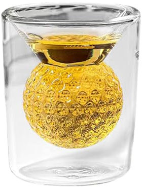 Coupe De Verre De Balle De Golf, Verre De Whisky De Forme De Balle De Golf Intégré, Verre À Double Mur, Verre De Golf Créatif Unique Pour Le Jeu De Fête Du Bar À La Maison Cadeaux D'anniversaire