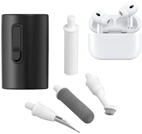 Earbud Cleaning Kit, Multifunctional Wireless Earbuds Brush Cleaner, Precision Cleaning Tool for Earphones, Headsets, Keyboards, and Camera Lenses, 1.69x1.1x1.1 Inches