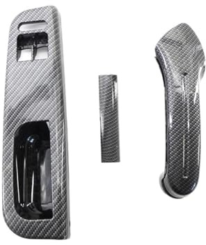 CWDQYNLG Auto Maniglia Interna Auto Porta Interna Pannello Finestra Interruttore Pannello in Fibra Carbonio Lunetta Trim Porta Maniglia per Bora per Golf 4 MK4 per Jetta 1999-2004
