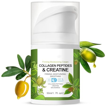 Collagen Peptide crema idratante complesso con retinolo e creatina - Rassodante pelle crema rinforzante - Anti-invecchiamento viso rughe crema, giorno e notte idratante crema viso -1,7oz