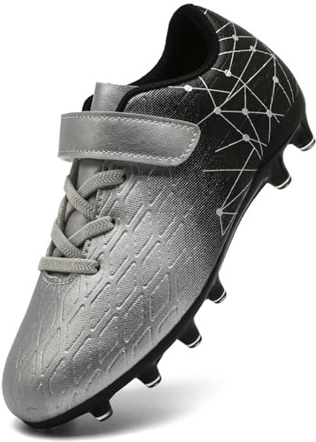 DimaiGlobal Kinder Fußballschuhe mit Stollen Jungen Mädchen Naturrasen Fussballschuhe Klettverschluss Kunstrasen Stollenschuhe FG AG Trainingsschuhe