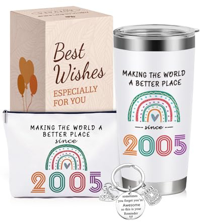 VivaJoy 21st Birthday Gifts for Her - 21st Birthday Gifts Rainbow Mugs, Personalised 2005 Present Keepsake for Best Friend, Sister, Daughter