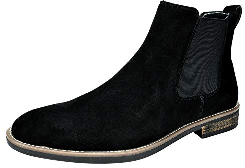 Bruno Marc Stivaletti Chelsea da Uomo in Pelle Scamosciata Stivaletti di Outdoor Vintage,Size 46,Nero,URBAN-06