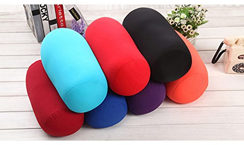 daynecety Micro Mini Mikroperlen Nackenrolle Lendenkissen, Rolle Nackenkissen Spalte Kissen Kissen für Reisen schlafen Bett Massage Yoga Fuß-leg-rests rot