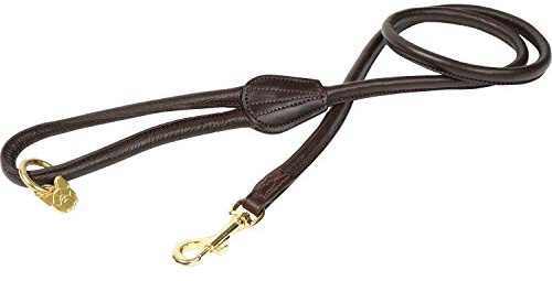 Shires Rolled Leather Dog Lead One Size Brown