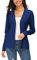 EXCHIC Donna Casuale Lunghe Maniche V Collo Aperto Fronte Maglia Cardigan (XL, Blu Reale)
