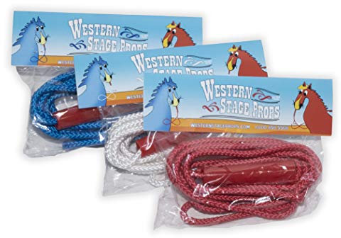 Soskakiist Western Stage Props Kiddie Trick Rope Cowboy Lasso for Children (Red/White/Blue 3 Pack)