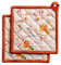 Maison d'Hermine Pot Holders100% Cotton Set of 2 Pot Holders 20cm x 20cm with Loop Heat Resistant Grilling Microwave Barbeque Handling Hot Pans - Gifts for Mothers Day (Kelim - Prairie)
