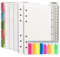 Liniertes Nachfüllpapier-Set für Filofax-Planer/Ordner, 100 linierte Blätter, 5 Trennblätter + 3 PVC-Taschen + 160 farbige Index-Tabs + 1 Schnellhefter, 9,5 x 17,1 cm