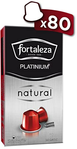 Café Fortaleza Platinium - Cápsulas de Café Natural compatibles con Nespresso - Pack 10 x 8-80 cápsulas