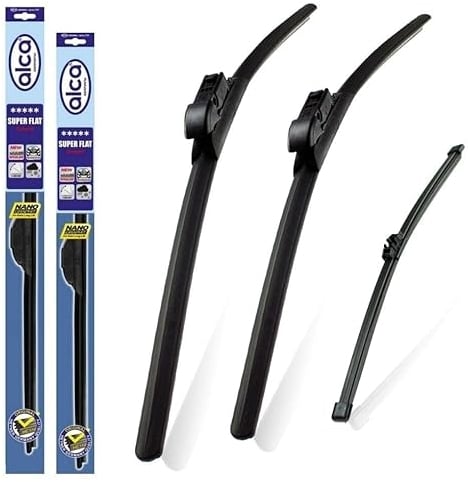 alca Germany Fits VW Polo 2009-2016 Set of 3 Windscreen Wiper Blades Super Flat Front Rear 2416ST 11G ASF2416ST11G