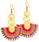 Boho Ohrringe von Stand Tall Accessories Gold Ohrringe für Frauen, handgefertigt mit Kupfer und bunten Baumwolle Cord für einen Trendy Look am besten für alle Outfits (Lila Gelb Rosa Rot)