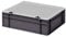 1a-TopStore Design Eurobox Stapelbox Lagerbehälter Kunststoffbox in 5 Farben und 16 Größen mit transparentem Deckel (matt) (grau, 40x30x13 cm)