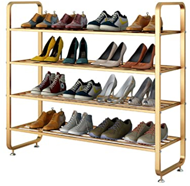ZLZNX Metall-Schuhregal Gold Multifunktions-Schuhturm-Regal-Organizer für Wohnzimmereingang Flur,D