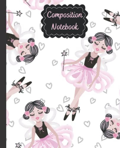 Ballerina Composition Notebook 100 Sheets 200 pages College Wide Ruled Lined Paper: Cute Pink Composition Notebook