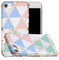 nancencen Handyhülle für iPhone 7 / iPhone 8 / SE 2020 Hülle, Premium TPU Ultra Dünn Silikon Transparent Softshell Schutzhülle, Stoßfest Bumper Glitzer Marmor Blume Case Cover (Blau Rosa Weiß)