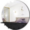 JJUYOU 50cm Round Wooden Mirror - Circle Hanging Wall Mirror with Shelf and Hooks for Bathroom, Dressing Room, Living Room, Bedroom, Hallway