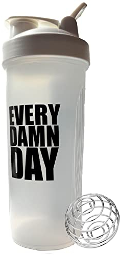 Shaker de Proteínas Ivybrand de 600ml con Bola Mezcladora y con Mensaje Motivador Every Damn Day