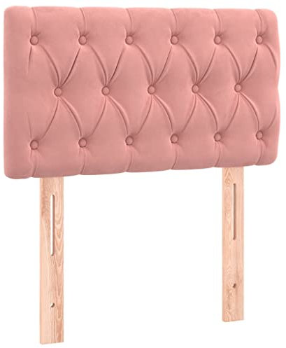 vidaXL Tête de Lit Meuble de Chambre à Coucher Accessoire de Lit Simple Tête de Cadre de Lit Maison Intérieur Rose 80x7x78/88 cm Velours