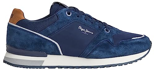 Pepe Jeans Herren London Road M Sneaker, Blue (Navy), 43 EU