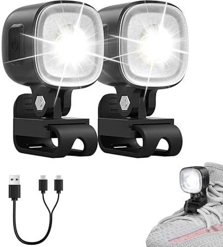 Gorger Luces de cocodrilo, 2 faros recargables para zapatos de cocodrilo IPX6 impermeables, luces LED para zapatos con 4 modos de luz, linterna de cocodrilo de luz ajustable para niños y adultos,