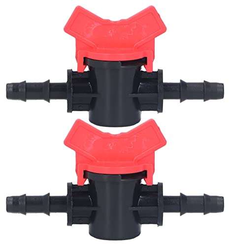2 Stück Absperrventil für Tropfbewässerung Widerhaken Absperrventil Universal für Gemüsegarten, Plantage und Garten Tropfbewässerung Rohrverbindung (2#)(8MM)