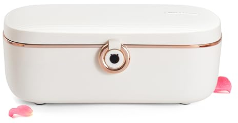 Bella Epoca: Scaldavivande Elettrico Portatile - un Porta pranzo riscaldabile Elegante. Lunch box elettrico con 2 Scomparti e Contenitore termico in Acciaio inox (Lonchera Electrica 1L/45W)