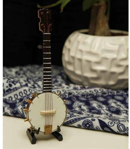 Das Hölzerne Mini-Musikinstrument-Ornament Banjo Schmückt Den Tisch Im Zimmer Musikinstrumente Miniatur (Size : 10cm)