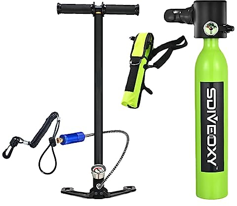 ARIOU Mini Diving Cylinder, Mini Scuba Tank, 0.5L Scuba Diving Gear Set, Snorkeling Dive Bottle Oxygen Cylinder, Little Oxygen Bottles Hand Pump for Scuba Diving Underwater Breathe Training