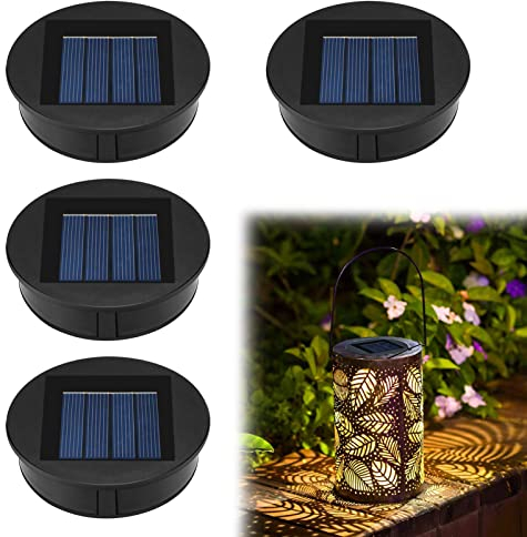 4 Stück Solarleuchten Ersatzteile 8cm,Ersatzteile für Solarleuchten mit LED Leuchtmitteln, Ersatz Solarmodul für Gartenleuchten Hängelaternen DIY für LED Solarleuchten Garten Decor