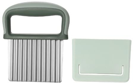 PCXWTLN Crinkle Cutter, Stainless Steel Crinkle Cutter Knife Potato Cutter French Fries, Potato Chipper Chip Cutter Wavy Cutter Knife for Vegetables Butter Fruit, Dishwasher Safe