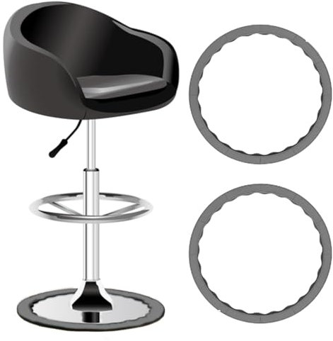 Bamyli Lot de 2 anneaux de protection pour pieds de tabourets de bar pour base ronde de 41,9 cm à 47 cm, protection de sol en silicone antidérapant, sans bruit, sans rayures, repose-pieds de chaise