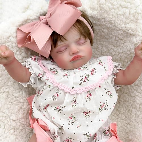 Neue 49CM bereits gemalt Neugeborene Baby Puppe Rosalie Neugeborene Baby Reborn Puppe Handfarbe mit Genesis 3D Hautton