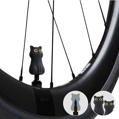 BONE Character Valve Cap – Miao Cat (Chat) – Lot de 2 – Bouchons de Valve en Silicone, étanches et Anti-Corrosion, universels pour vélo, Moto, Voiture et SUV