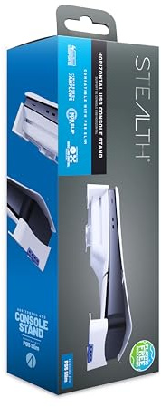 STEALTH Soporte horizontal delgado para PS5, compatible con versiones de disco y digitales de la consola delgada PS5