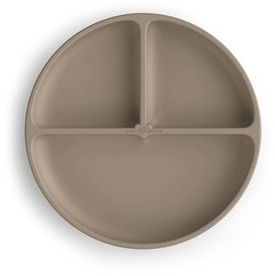 Baby Steps Silikon Teller für Babys & Kleinkinder mit starkem Saugnapf | BPA-frei, LFGB-zertifiziert | Geteilt | Mikrowellen- & Spülmaschinengeeignet | Ø 20 cm