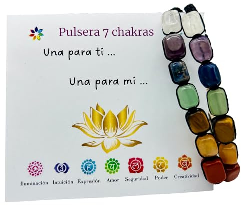 Genérico Pulseras 7 Chakras de Piedras Naturales para mujer y hombre – Estilo y protección contra el mal de ojo. Ideal para armonizar energía y atraer positividad.