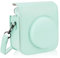 UieaMsio PU Funda Protectora de Cuero para Fujifilm Instax Mini 12/11 Estuche de Viaje para Cámara de Película Instantánea, Funda extraíble con Correa Ajustable para el Hombro (Mint Green)