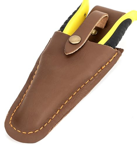 Linkidea Tool Sheath Holder, Multi-Tool Sheath Case & Belt Carrier for Small Pliers/Scissors/Pruning Shears - Durable Vegan Leather Holster with Belt Clip for Electricians & Gardeners