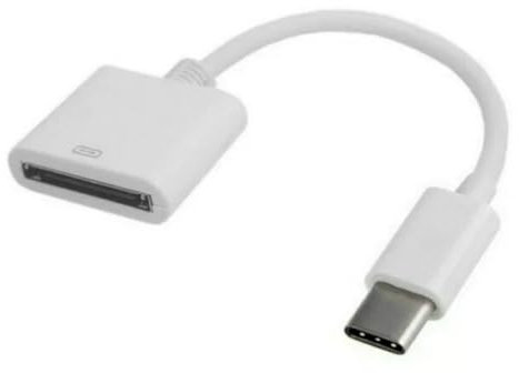 Cable adaptador de 30 pines hembra a USB tipo C, cable de sincronización y carga para dispositivos iPhone iPad