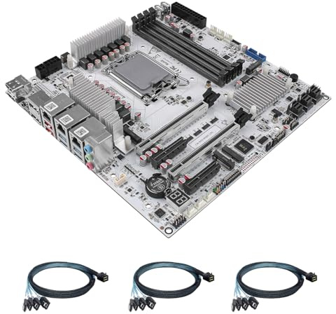 StoneStorm W680 M-ATX Motherboard for 12 Bay NAS Server (LGA1700, 12th/13th/14th Gen.Computer Processor), 4 U-DIMM DDR5 MAX 128GB Drives, 3*M.2 NVMe, 12* SATA 3.0, 10G RJ45, PCI-E