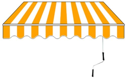 Einziehbare manuelle Markise - Wasserdicht UV-beständig Terrassenüberdachung Faltbare Gartenmarkise 2x1.5m/3x2.5m/4x/5x, Handkurbel & Hardware für Balkon, Hof, Restaurant