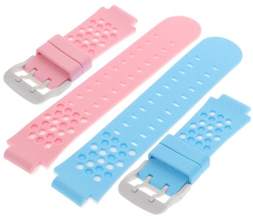 Happyyami 2 Stück Silikon Uhrarmband Langlebig Eco freundlich Schnellverschluss Kompatibel mit Telefonuhr Armband Weiß Je