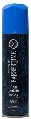 BARBERTIME Haarfarbespray 150 ml | Temporäre Haarfarbe für Kinder & Erwachsene | Leicht auswaschbar | Für Halloween, Cosplay, Festival & Party | Farbintensives Styling ohne Dauerfärbung (Blau)
