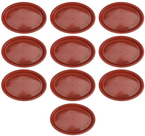 Housoutil Ovale Untersetzer für Blumentöpfe, Rot, 10 Stück, Kunststoff