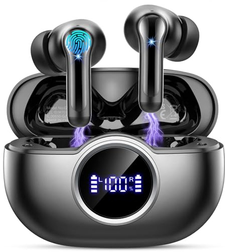 Rinsmola Wireless Earbuds, 2026 New Bluetooth 5.4 Headphones in Ear with 6 ENC Ear Buds/6D Deep Bass, Wireless Headphones Noise Cancelling Mic/ 36H Playtime, IP7 Waterproof Lightweight/USB-C