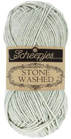 Scheepjes Stone Washed Baumwollmix-Garn 1 x 50 g – Farbe 814 Kristallquarz (Grau)